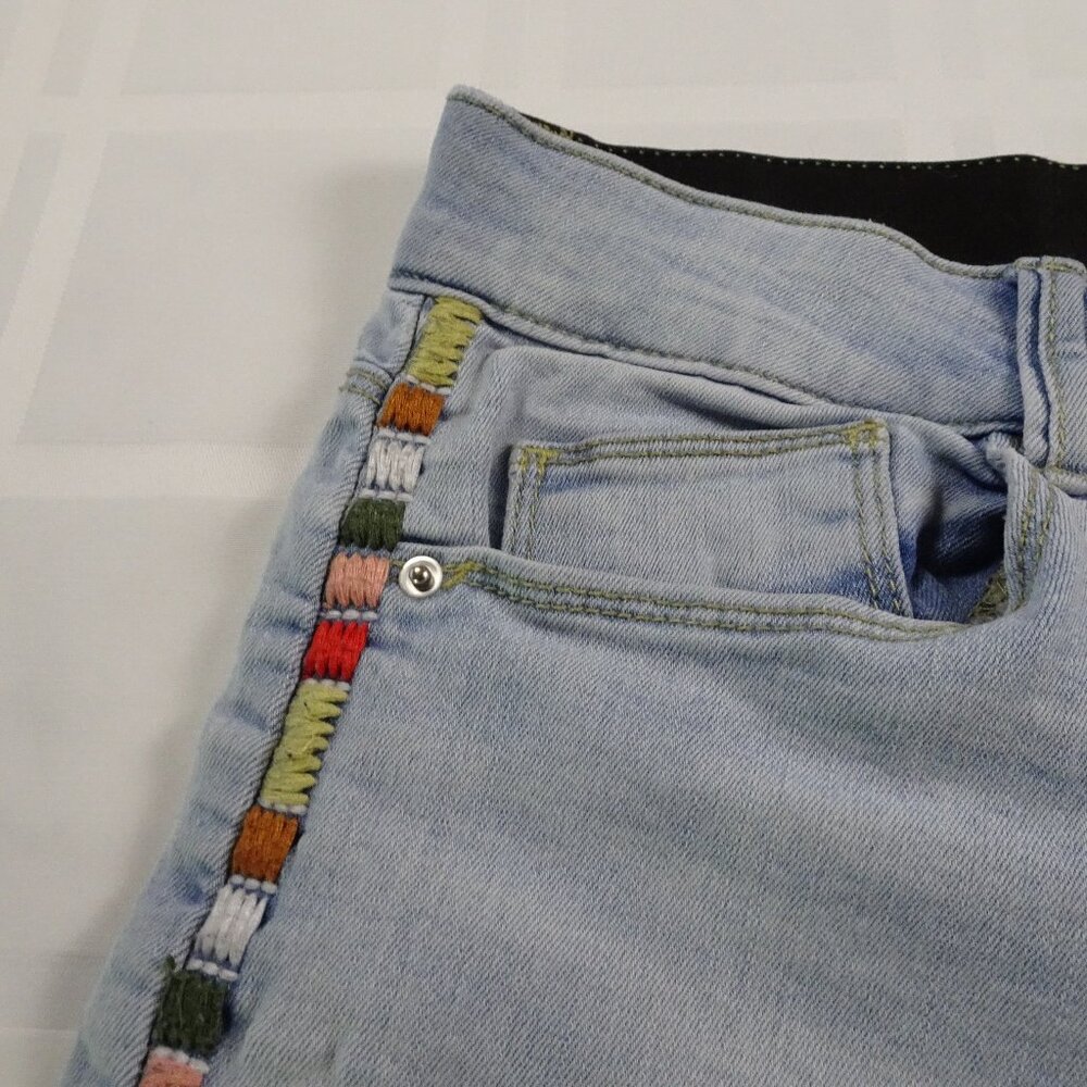 Knox Rose embroidered‎ skinny jeans multicolor womens size 10